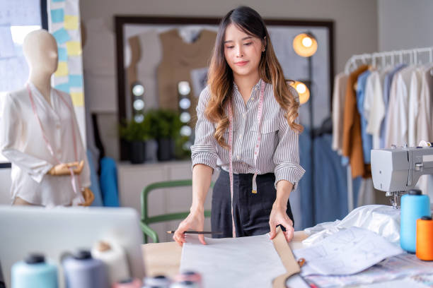 istock Young professional clothes fashion textile creative thinking designer 1432539861