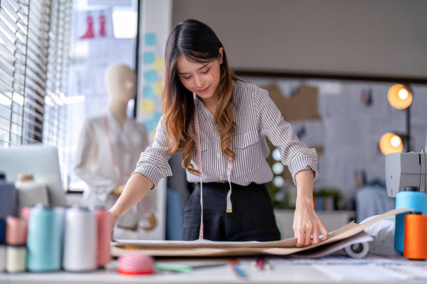 istock Young professional clothes fashion textile creative thinking designer 1432539865