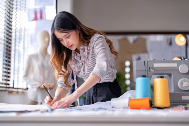 istock Young professional clothes fashion textile creative thinking designer 1432540610