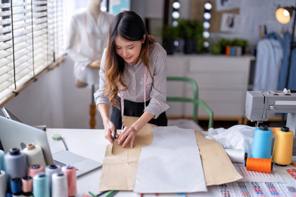 istock Young professional clothes fashion textile creative thinking designer 1432540964