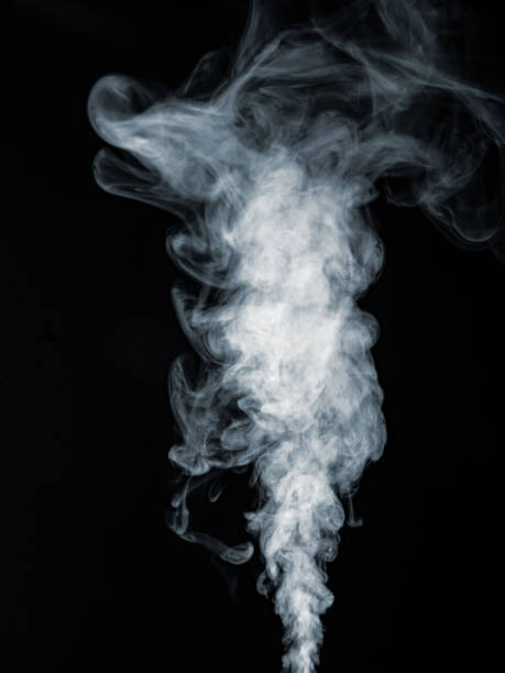 istock White cold smoke swirls and rises upwards as an abstract effect 1432541090