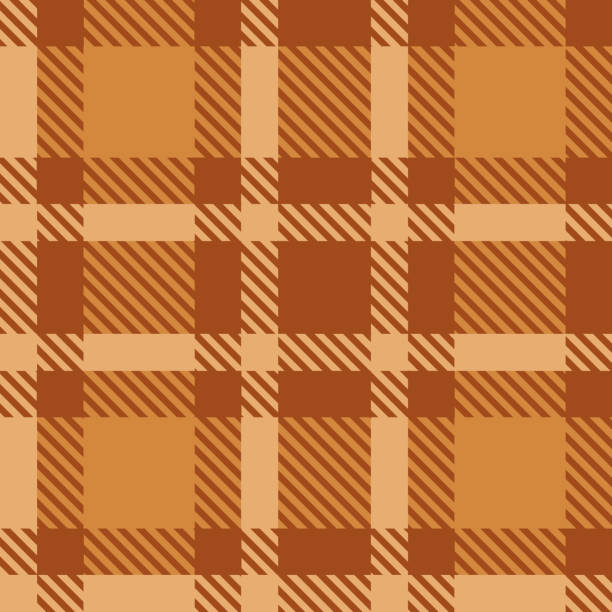ilustrações de stock, clip art, desenhos animados e ícones de plaid tartan seamless pattern - pumpkin autumn pattern repetition