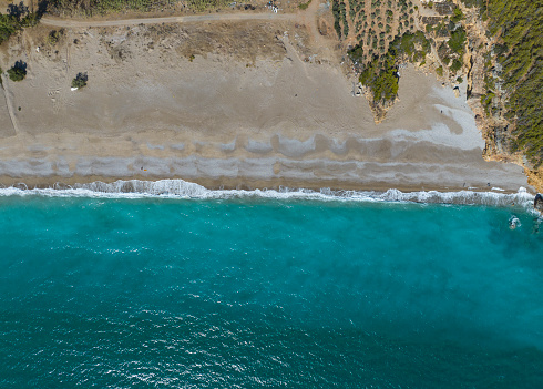 Yarisli Cave Beach Drone Photo, Gulnar Mersin, Turkey