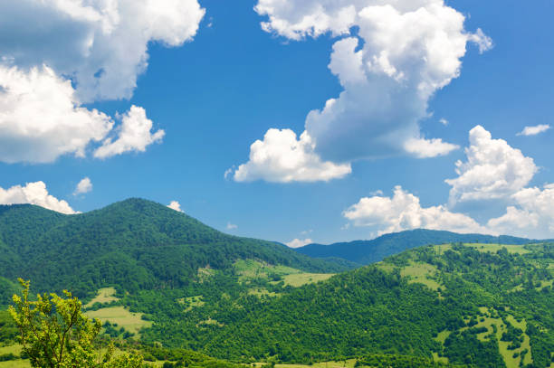 istock Mountain valley on a background of cloudy sky 1432546629