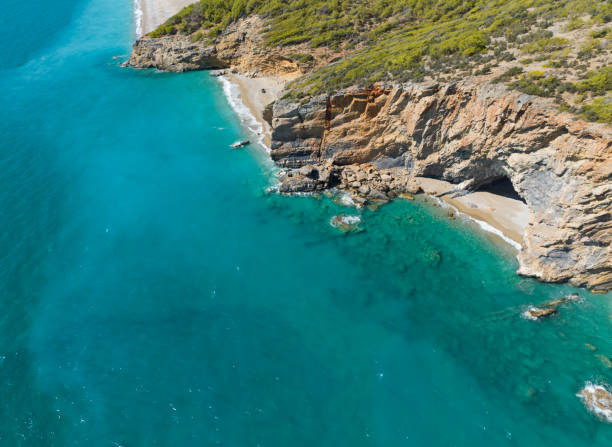 istock Yarisli Cave Beach Drone Photo, Gulnar Mersin, Turkey 1432549439