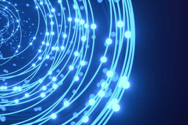 istock Abstract glowing neon circular futuristic technology background 1432549851