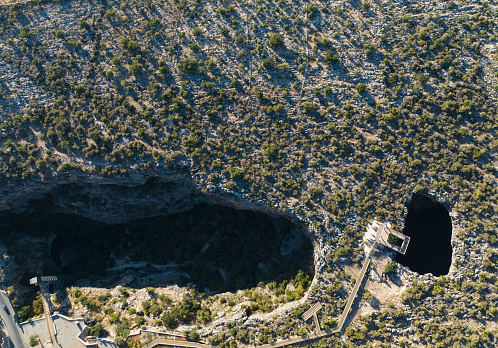 Heaven Hell Potholes (Cennet Cehennem Canyon) Drone Photo, Erdemli Mersin, Turkey