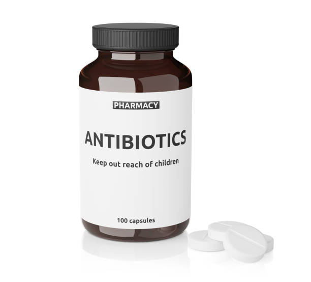 istock Bottle with antibiotics isolated on white background 1432553115