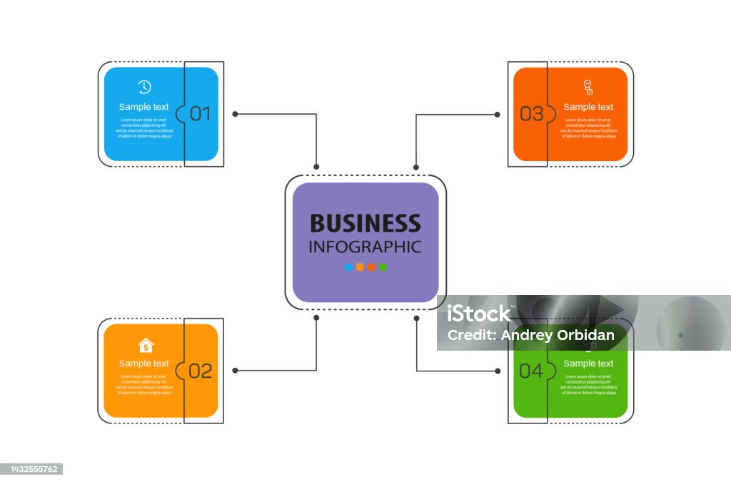 Process Workflow One Chart Infographic Template With 4 Options Workflow Process Chart Stock ...