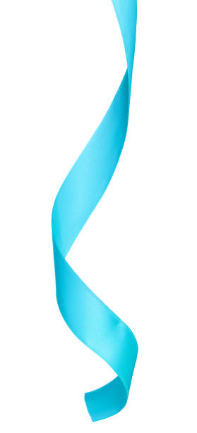 istock Shiny ribbon in light pastel blue isolated on white background 1432557327