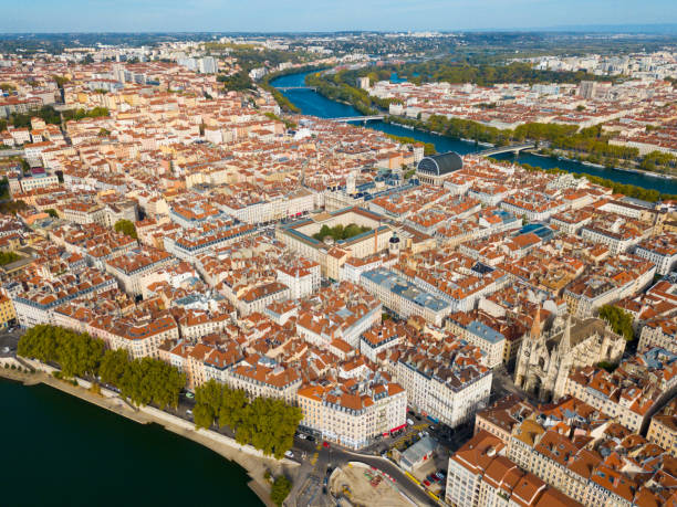 istock View from drone of Lyon, France 1432559379