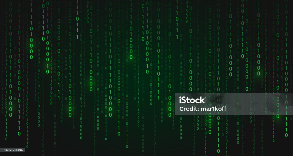 Matrix Style Binary Code Programming Code Falling Numbers Vector ...
