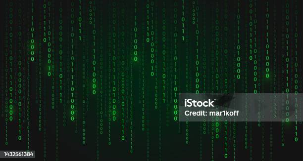 Matrix Style Binary Code Programming Code Falling Numbers Vector ...