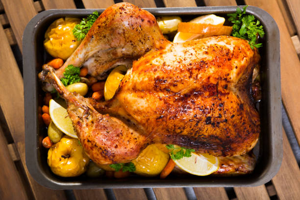 istock Turkey baked with vegetables and apples 1432563770