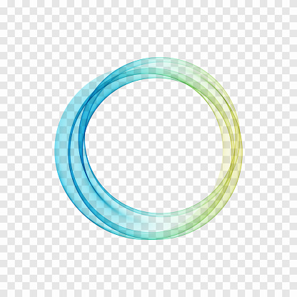 Blue, green circle. Transparent abstract lines in a circle. Banner design