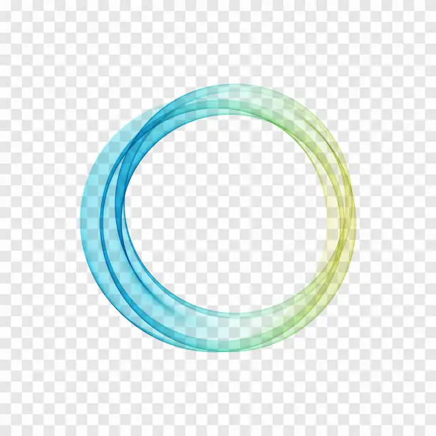 Vector illustration of Blue, green circle. Transparent abstract lines in a circle. Banner design.