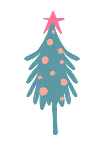 istock Vector Christmas and New Year illustration with pink star Christmas tree. 1432571632