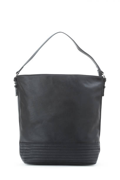 istock Black leather female handbag isolated on white background 1432573997