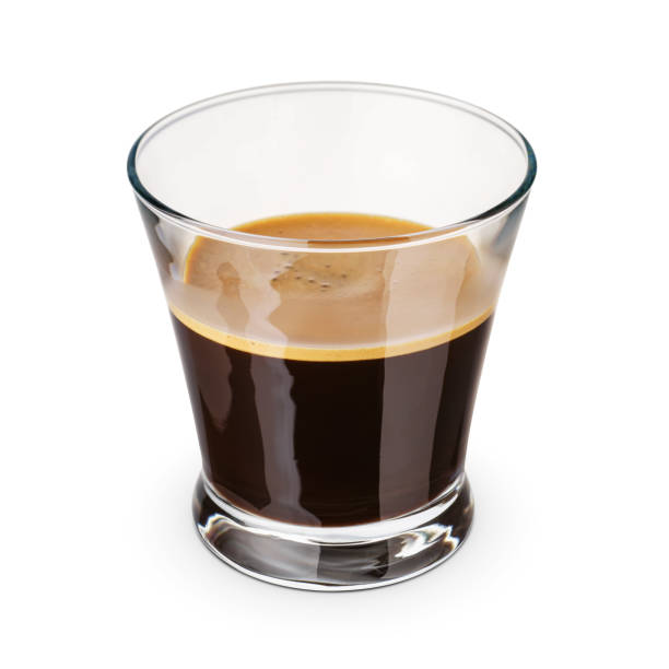 istock Glass of espresso coffee isolated on white. 1432575740