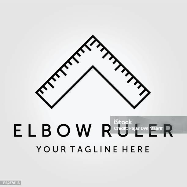 Small Elbow Ruler Elbow Ruler Of Carpentry Tools Logo Vector Design Vintage Illustration ...