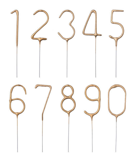 istock Golden sparklers in numbers digits shape isolated on white 1432581801