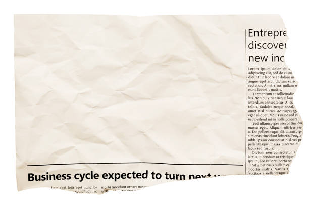 Cutting from a newspaper, isolated on white, with plenty of space for your copy