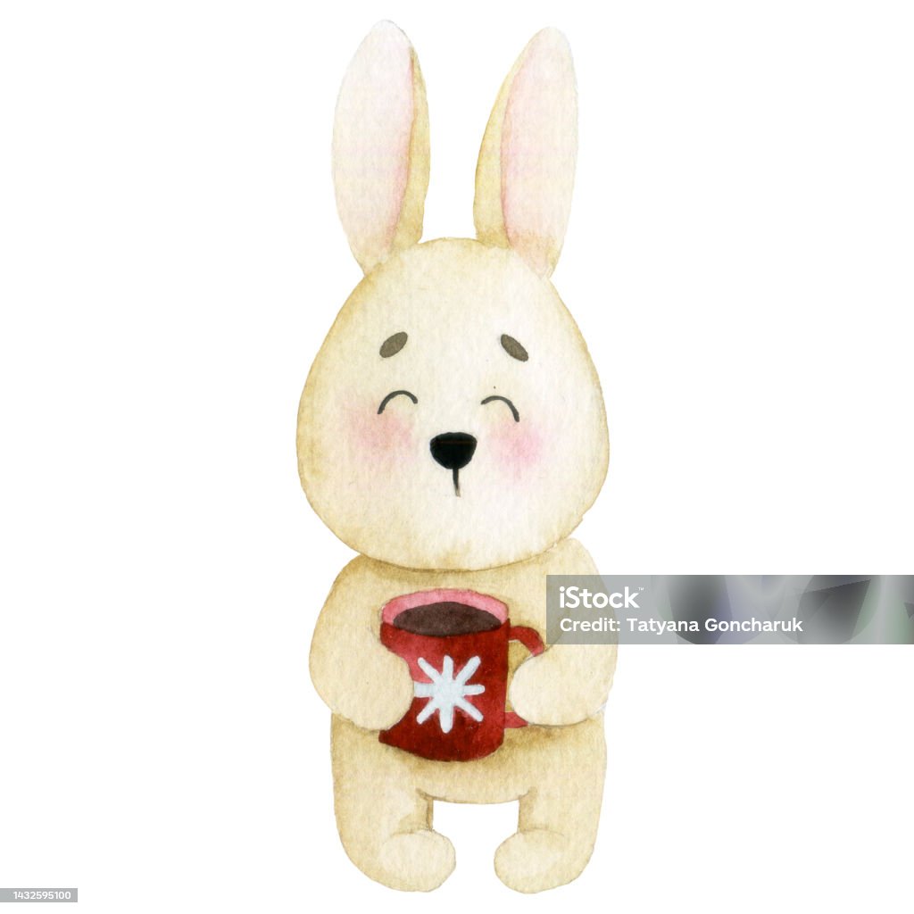 Vẽ Màu Nước Dễ Thương Thỏ Giáng Sinh Nhân Vật Thỏ Hài Hước In Theo ...