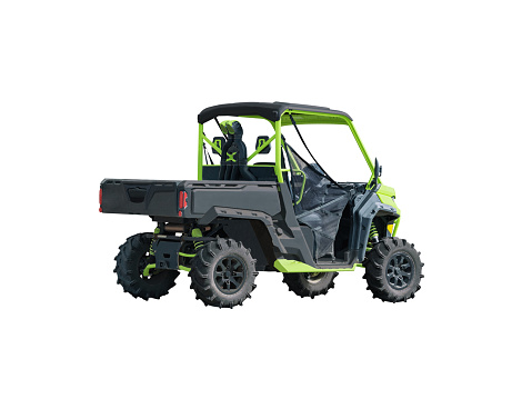 All-terrain four-wheeler vehicle isolated on white background