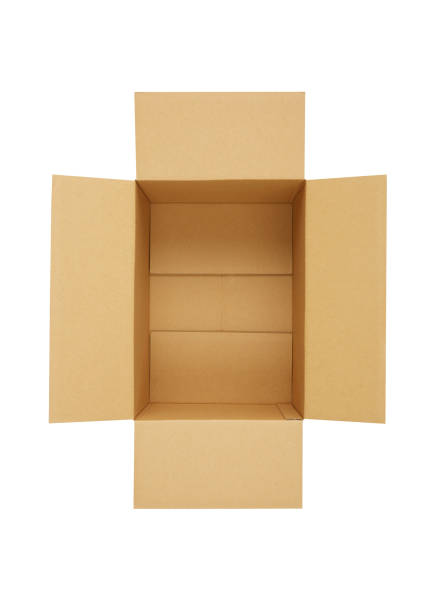 istock Brown blank paper box isolated on white background. 1432600348