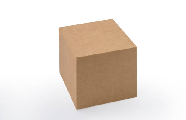 istock Box isolated on white background with clipping path, Blank cardboard mockup vector illustration. 1432600406