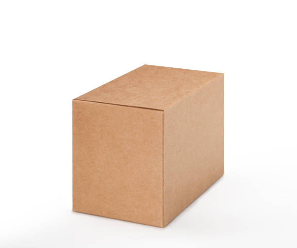 istock Box isolated on white background with clipping path, Blank cardboard mockup vector illustration. 1432600449