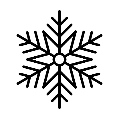 Snowflake icon, flat frozen winter symbol, Christmas and New Year vector shape