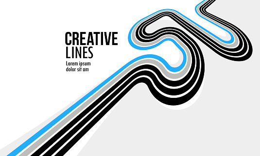 Creative Lines Vector Abstract Background 3d Perspective Linear Graphic ...