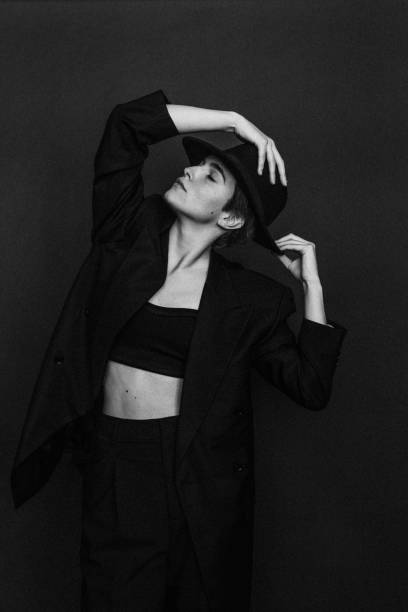 istock Beautiful woman. Black and white photo 1432607014