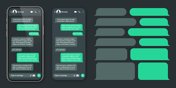 Realistic Smartphone With Messaging App Sms Text Frame Conversation ...