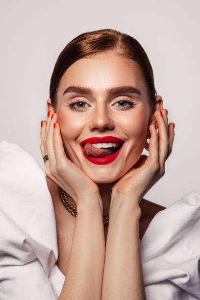 istock Beautiful emotional woman with bright make-up 1432608779