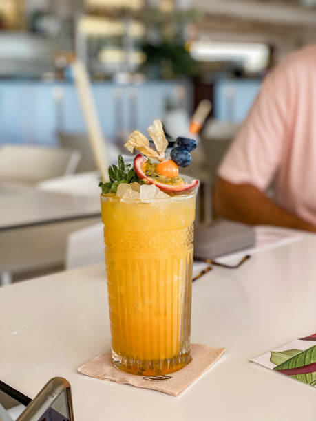 istock Orange and vodka mojito on the table ready to drink 1432614858