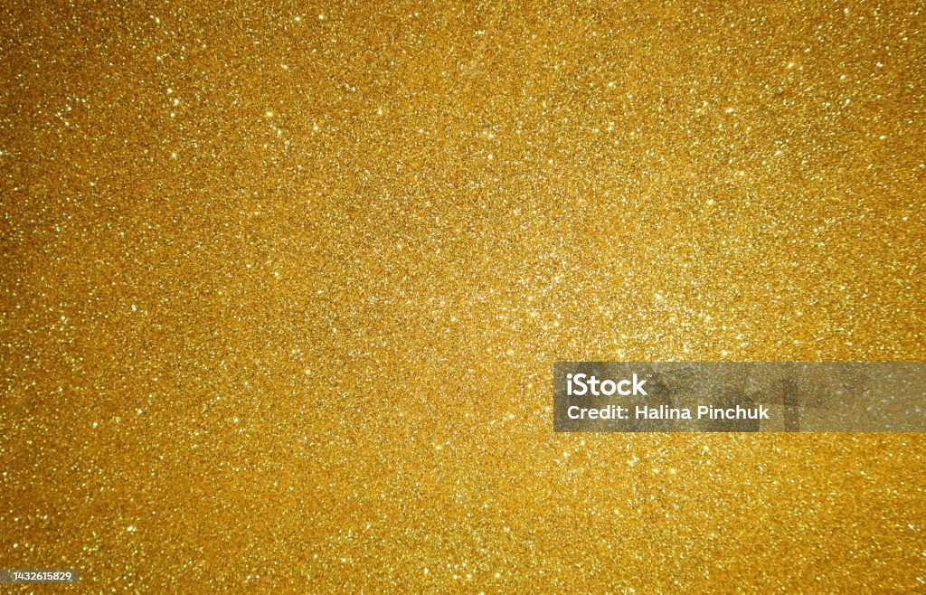 Gold glitter background. Christmas shiny background. Gold - Metal Stock Photo