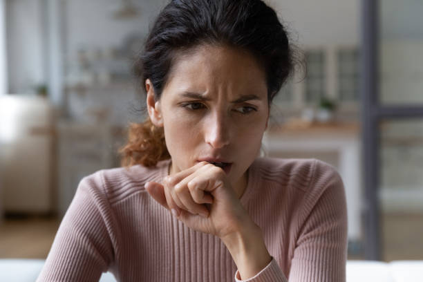 istock Close up thoughtful upset woman thinking about problems alone 1432616274