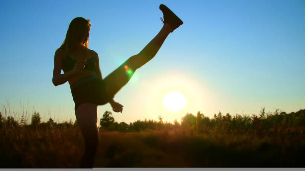 istock Beautiful, athletic, young woman performs exercises 1432626803