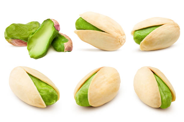pistachio isolated on white background, clipping path, full depth of field stock photo