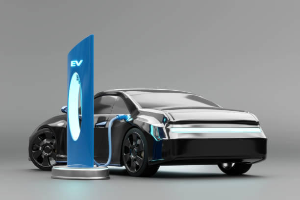 istock Electric vehicle EV car with Energy Station Charging 3D Rendering 1432633519