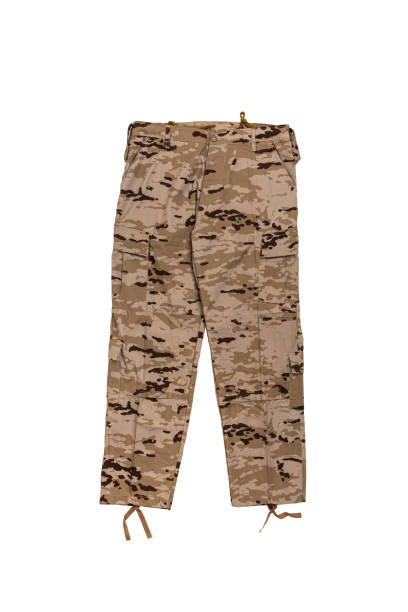 istock Camouflage military pants. Soldier clothes. Isolate on a white background. 1432634470