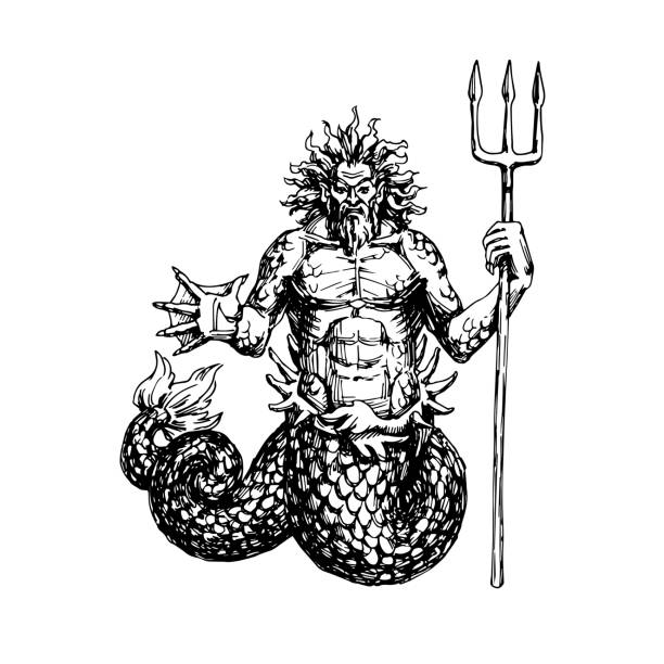 Greek God Poseidon Drawings