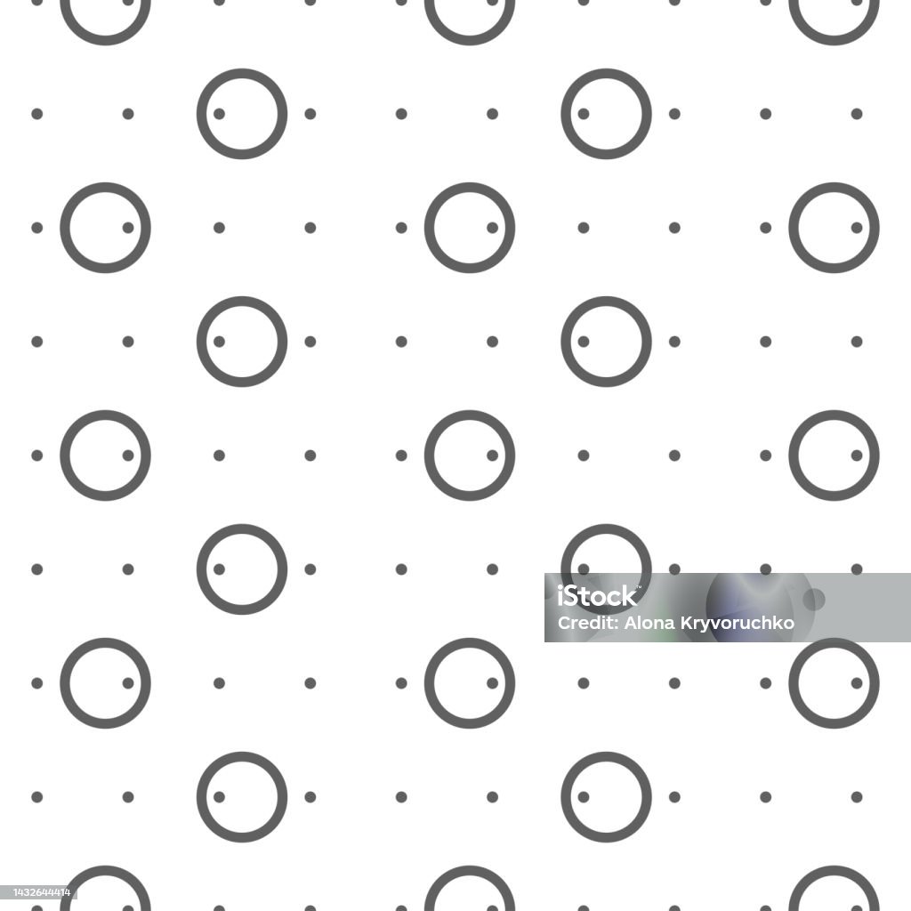 Vector Illustration Geometric Seamless Pattern Solid Contour Circle And ...