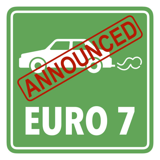 Euro 7 emission legislation vector art illustration