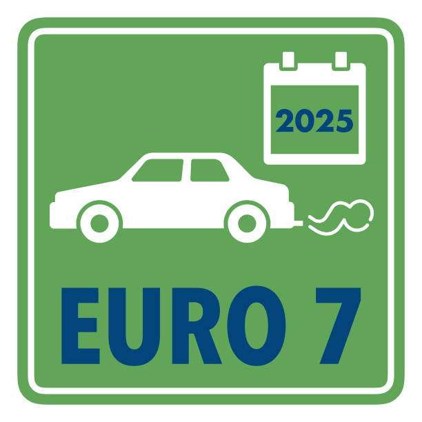 Euro 7 emission legislation vector art illustration