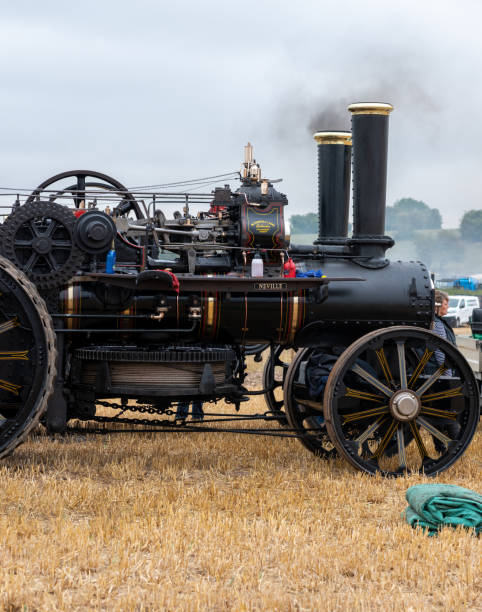 Fowler K7 ploughing engine Tarrant Hinton.Dorset.United Kingdom.August 25th 2022.A restored 1919 Fowler K7 ploughing engine called Neville is on show a the Great Dorset Steam Fair 1910 1919 photos stock pictures, royalty-free photos & images