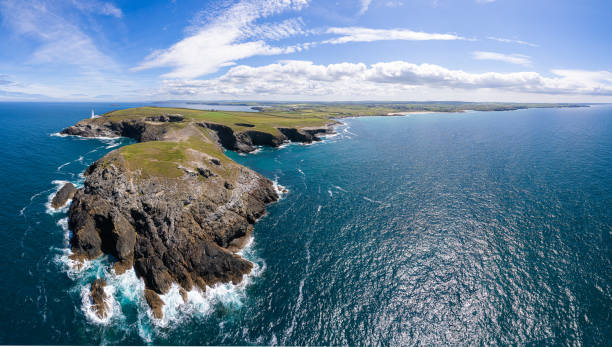 An aerial view of Dalkey Island in South County Dublin. Dalkey Island is a well known nature reserve with a regular boat service for passengers