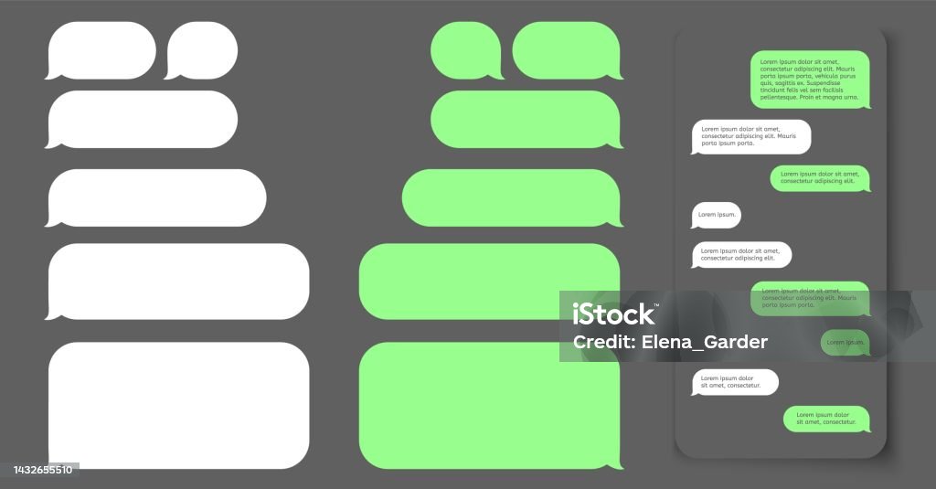 Chat Text Box Empty Messages Template Vector Dialig Interface Mobile ...